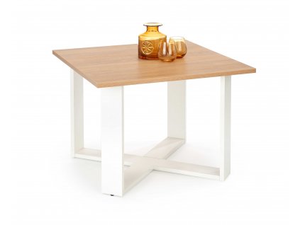 Konferenční stolek CROSS v barvě zlatý dub/bílá