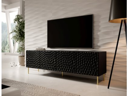 TV stolek HOLE 190 černá mat/černá mat