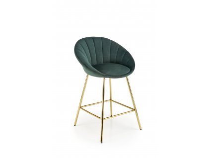 H112 barová židle tmavě zelená/zlatá