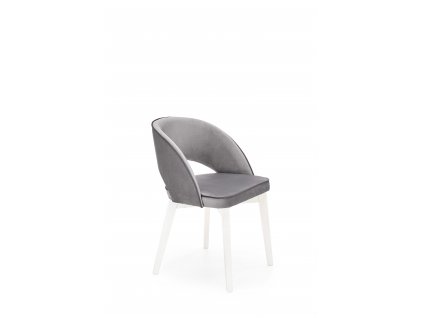 Židle MARINO bílá/čaloun. MONOLITH 85 (světle šedá)