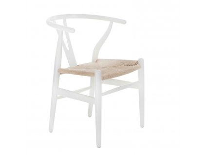 Židle Wicker Natural bílá inspir. Wishbone