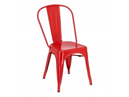 Židle Paris červená inspirovaná Tolix