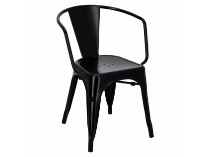 Židle Paris Arms černá inspirovaná Tolix