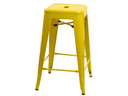 Barová židle Paris 75cm žlutá inspirovaná Tolix