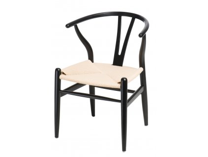 Židle Wicker Natural černá inspir. Wishbone