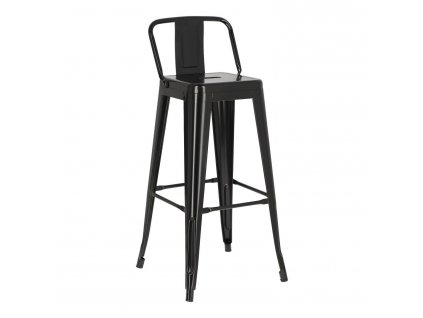 Barová židle Paris Back Short 75cm černá inspirovaná Tolix