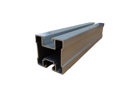 ALU profil - 2200-4700x40x40 mm pro šestihranný šroub stříbrný, eloxovaný hliník