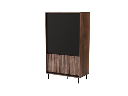 Skříň SWING S-1 ořech - černá, nohy: černá
