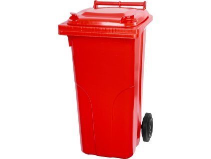 Kontejner Europlast 120 litrů, plast, červený, HDPE, popelník na odpad
