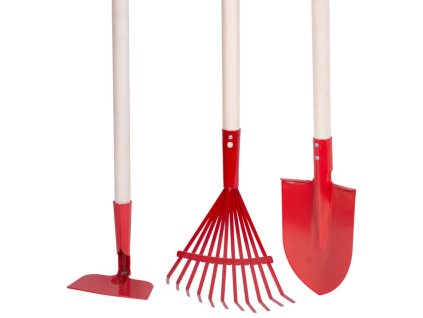 Sada nářadí  Herrison 9357G MINI, zahradní, hrábě, lopata, motyčka, dřevěná násada 900 mm