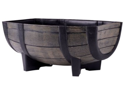 Květináč  Woodeff, 29x41x19 cm, přírodní, sud, dřevěný efekt