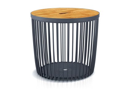 Clubo stůl s víkem 450x410 mm, 2v1, univerzální koš, bambusové víko, 50 litrů, antracitová barva