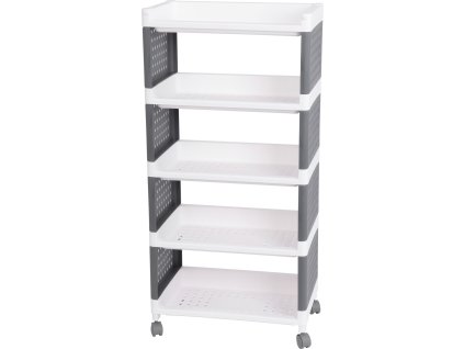 MagicHome Regál Rolly, plastový, 5 polic, 49x29x97 cm, na kolečkách