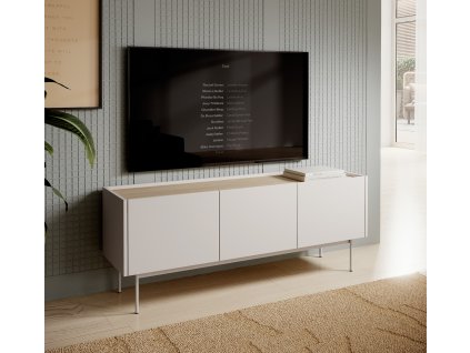 Tv skříň Memo RTVO145 - kašmír/dub Linea