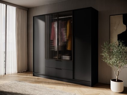 Šatní skříň Issu RM206 - černá