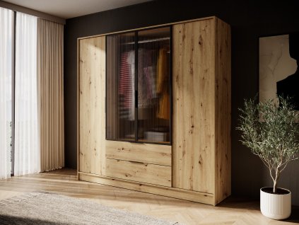 Šatní skříň Issu RM209 - dub artisan
