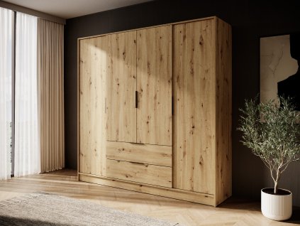 Tv skříň Gump PSFRTV158 - eukalyptus/dub Herringbone scandi