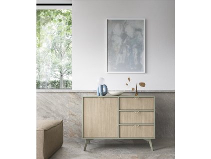 Komoda Gump FKSZD106 - eukalyptus/dub Herringbone scandi