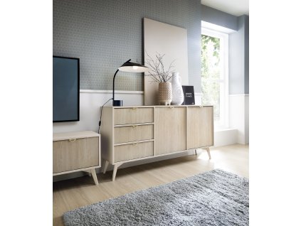 Komoda Gump FKSZ159 - pískově béžová/dub Herringbone scandi