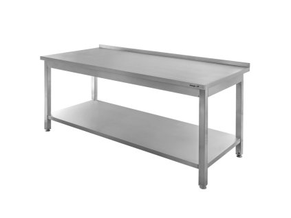 Stol gastronomiczny roboczy spawany z polka Mega M 200x60x85 cm stal nierdzewna MPT003803