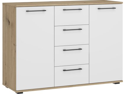 Komoda KM-2 pro MODULÁRNÍ ŠATNÍ SYSTÉM - dub artisan / bílá