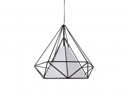 Lustr - lampa závěsná ORNAMENT 68 kov/černá/bílá stínidlo