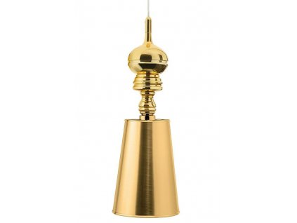 Lustr - lampa závěsná QUEEN 1 gold zlato/kov/syntetická látka/1 stínidlo