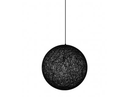 Lustr - lampa závěsná LUNA 60 černá - konopný provázek