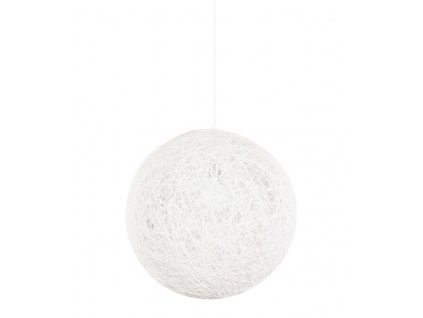 Lustr - lampa závěsná LUNA 80 bílá - konopný provázek