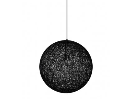 Lustr - lampa závěsná LUNA 80 černá - konopný provázek