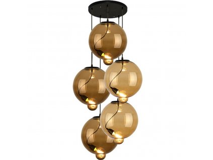 Lustr - Lampa závěsná Modern Sklo Buble CO hnědá/cognac
