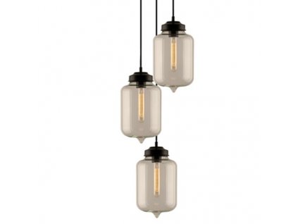 Lustr - Závěsná lampa London Loft 2 CO průhledná