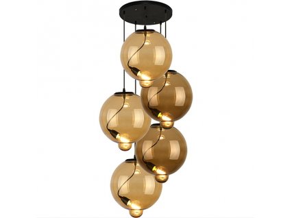 Lustr - Závěsná lampa Modern Sklo Buble CO cognac/hnědá