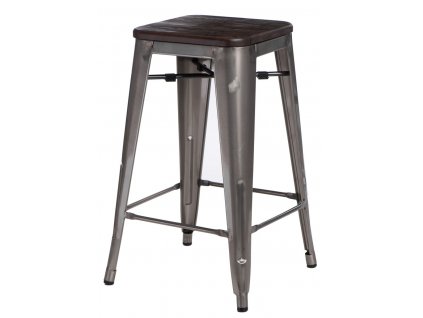 Barová židle Paris Wood 65cm kovová sosna kartáčovaná