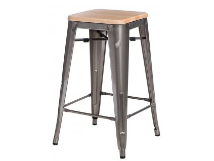 Barová židle Paris Wood 65cm kovová sosna přírodní