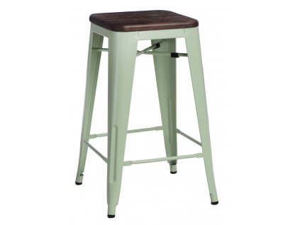 Barová židle Paris Wood 65cm zelená sosna kartáčovaná