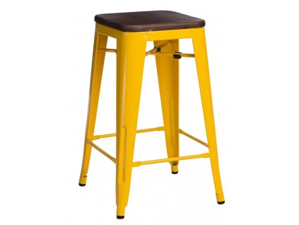 Barová židle Paris Wood 65cm žlutá sosna ořech