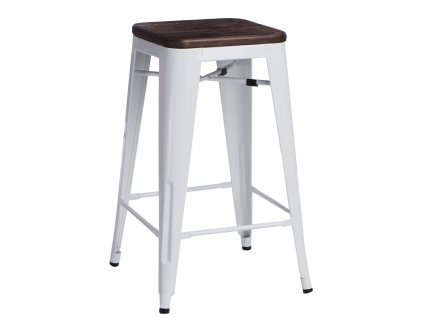 Barová židle Paris Wood 75cm bílá sosna kartáčovaná