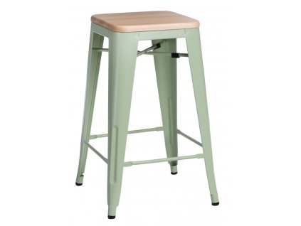 Barová židle Paris Wood 75cm zelená sosna přírodní