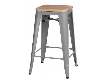 Barová židle Paris Wood 75cm šedá sosna přírodní