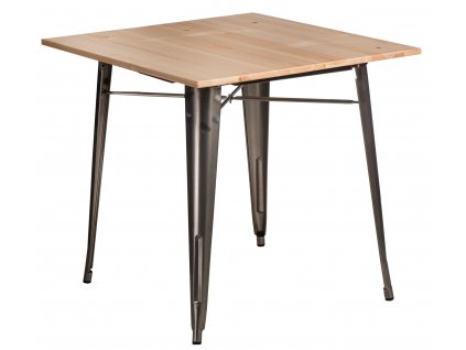 Stůl PARIS WOOD kovový přírodní sosna