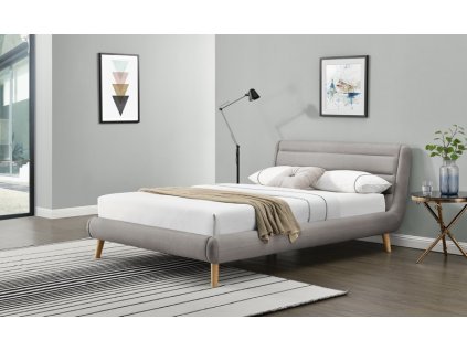 ELANDA 140cm postel světle šedá