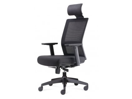 Kancelářské křeslo Press černé/černé s podhlavníkem