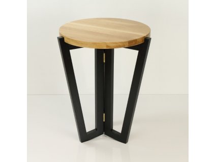 Stolek Windmill Round 450 Black Natural Top
