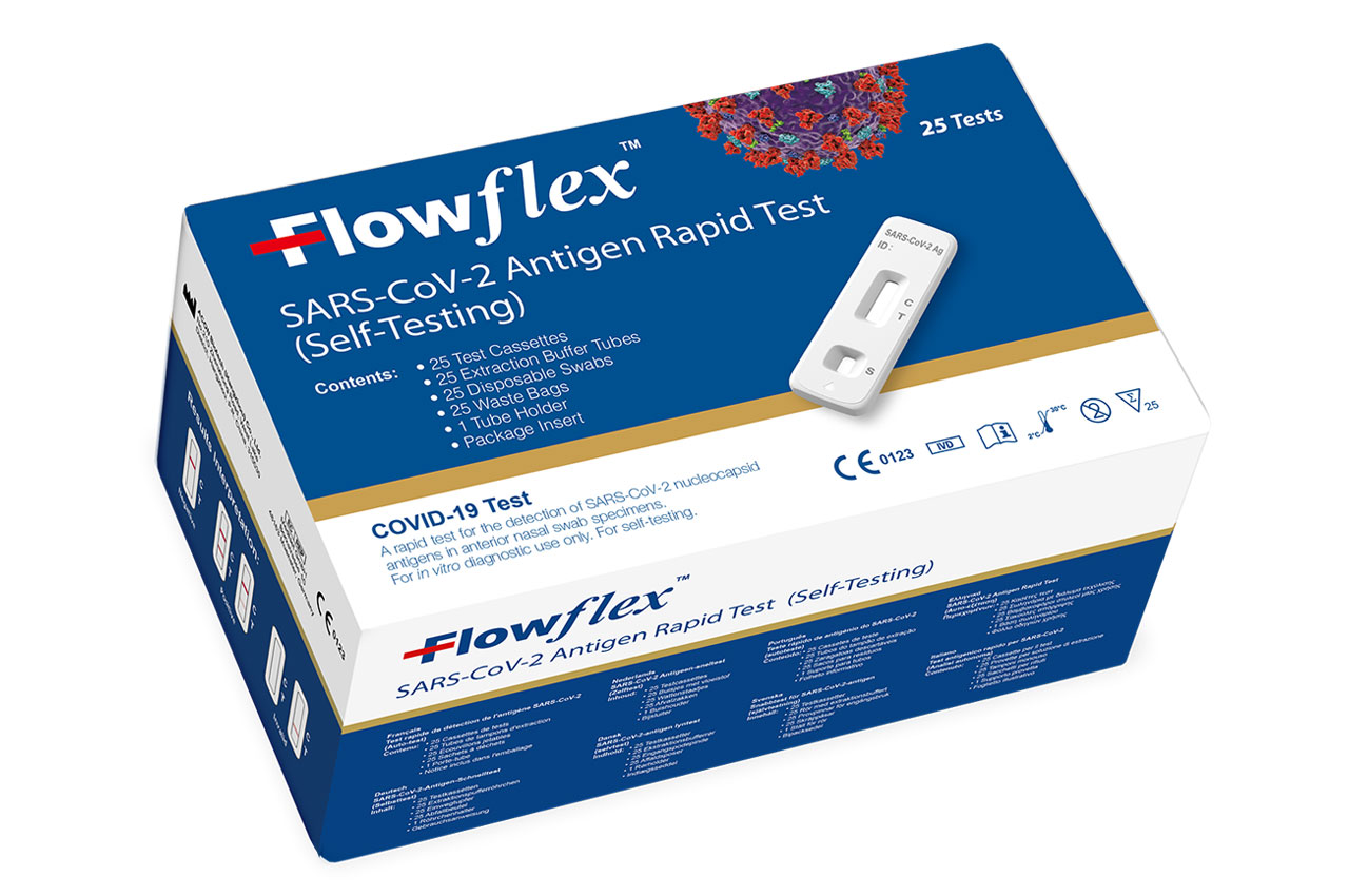 Levně Flowflex 25ks SARS-CoV-2 Antigen Rapid Test ACON Biotech (Hangzhou) Co., Ltd. - SAMOTEST Množství I: 600ks. EXP.09.2024