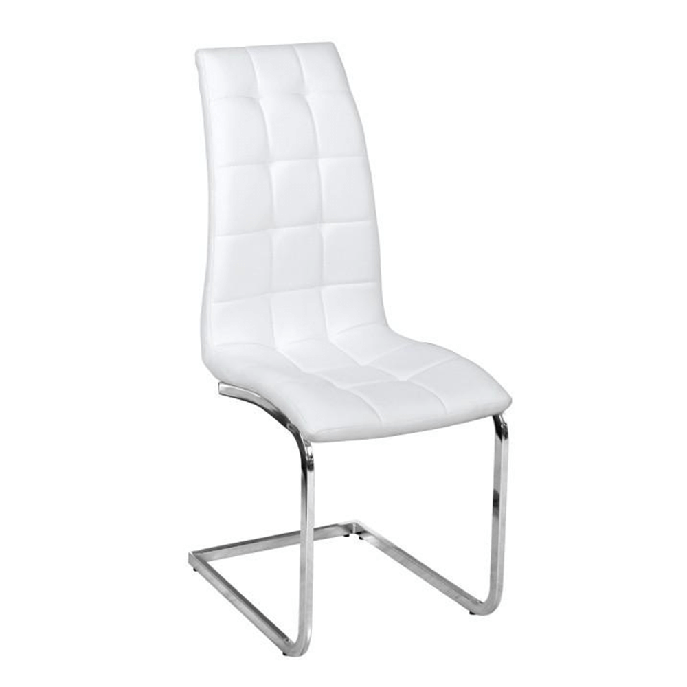 Jídelní židle, ekokůže bílá / chrom, DULCIA | Nábytek a dekorace > Jídelna > Jídelní židle