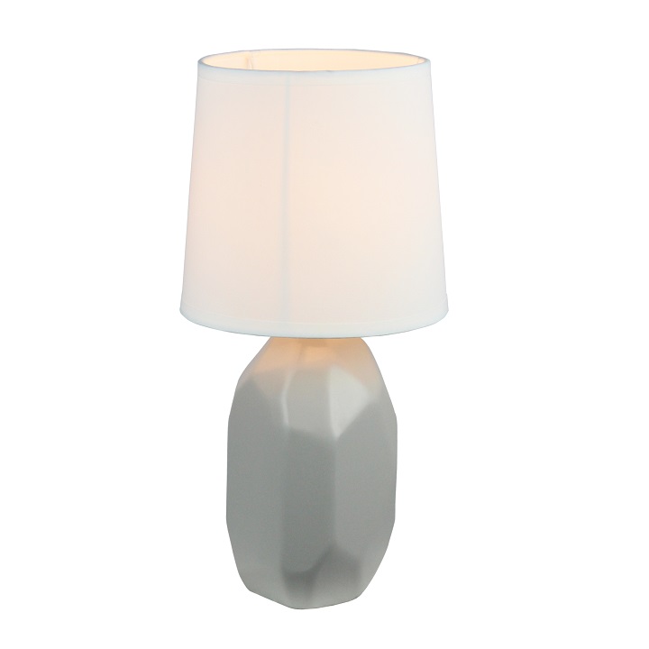 Keramická stolní lampa, šedá, QENNY TYP 2 | Osvětlení > Stolní lampy