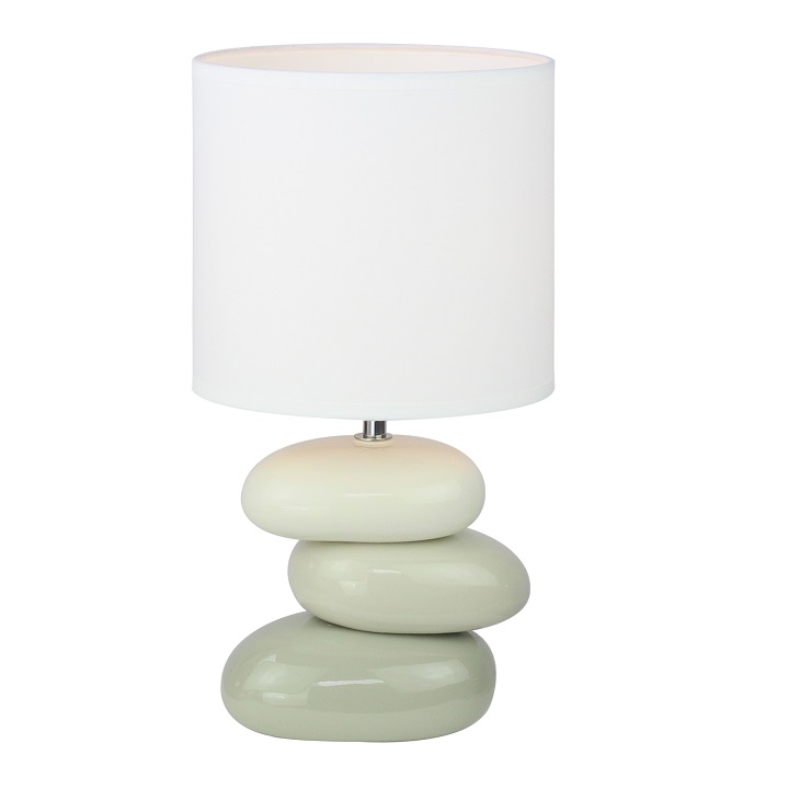 Keramická stolní lampa, bílá / šedá, QENNY TYP 4 | Osvětlení > Stolní lampy