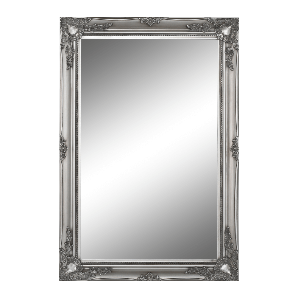 Levně Zrcadlo, stříbrný dřevěný rám, MALKIA TYP 7