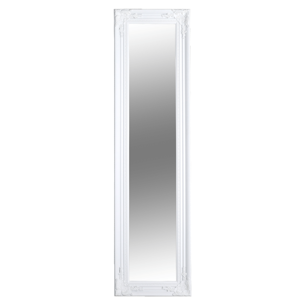 Levně Zrcadlo, dřevěný rám bílé barvy, MALKIA TYP 8